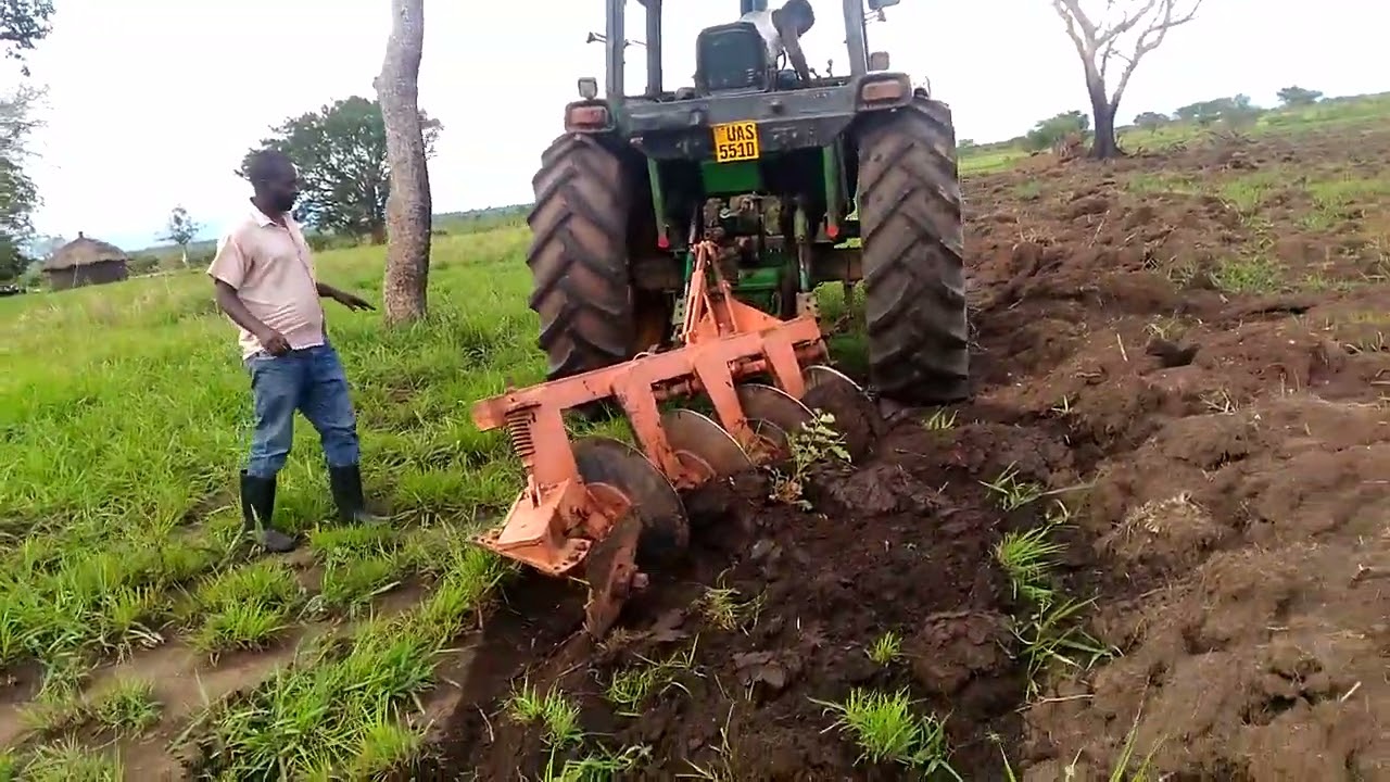 trying to plough in gulu Uganda