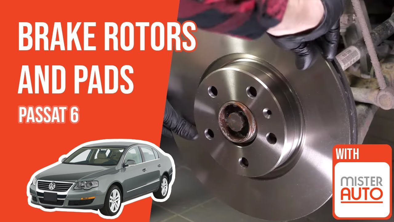 How to replace the front brake discs and pads Passat mk6 🚗