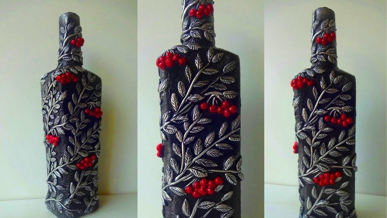 Glass Bottle Decoration Ideas/ DIY Bottle Craft/ Bottle Art