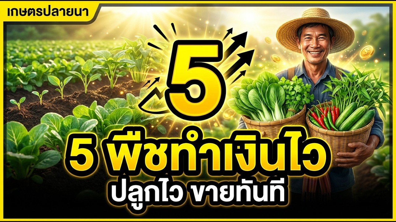 5 พืชอายุสั้น ปลูกไว ขายไว เงินเข้าเร็ว