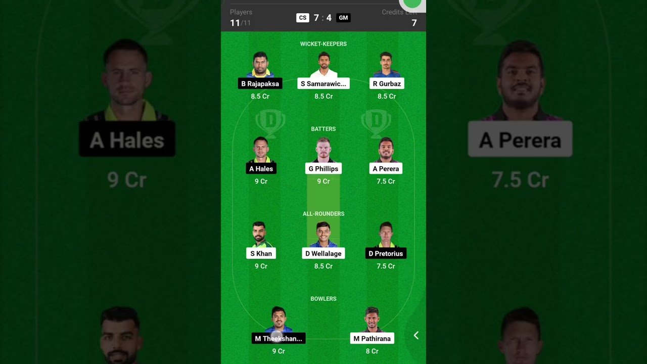 CS vs GM Today Dream11| Best Team Select 🔥| Dream11| Dream11 prediction |