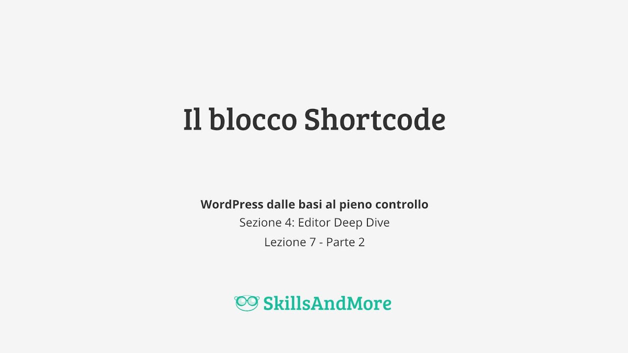Il blocco Shortcode in WordPress