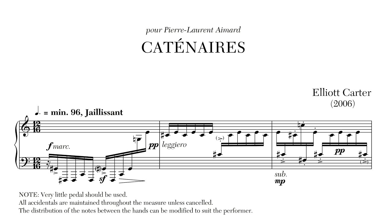 Elliott Carter: Cat&eacute;naires [w/ score] (2006)