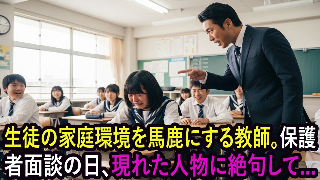 生徒の家庭環境を馬鹿にする教師。保護者面談の日、現れた人物に絶句して...