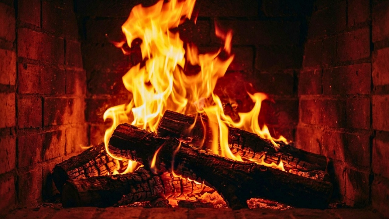 🔥 Warm Fireplace Burning 4K – Real Crackling Fire for Deep Sleep and Calm Nights