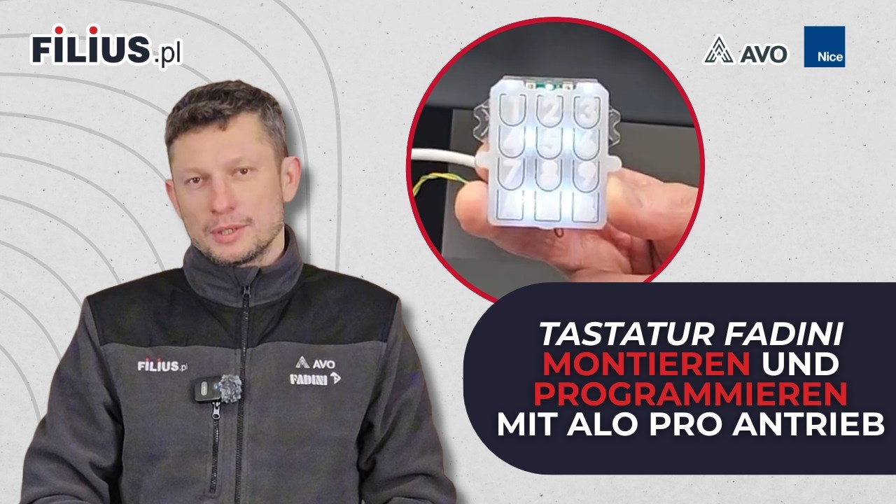 FADINI Tastatur montieren - Anleitung zum Anschluss an AVO Alo Pro Antrieb | AVO, Filius.pl