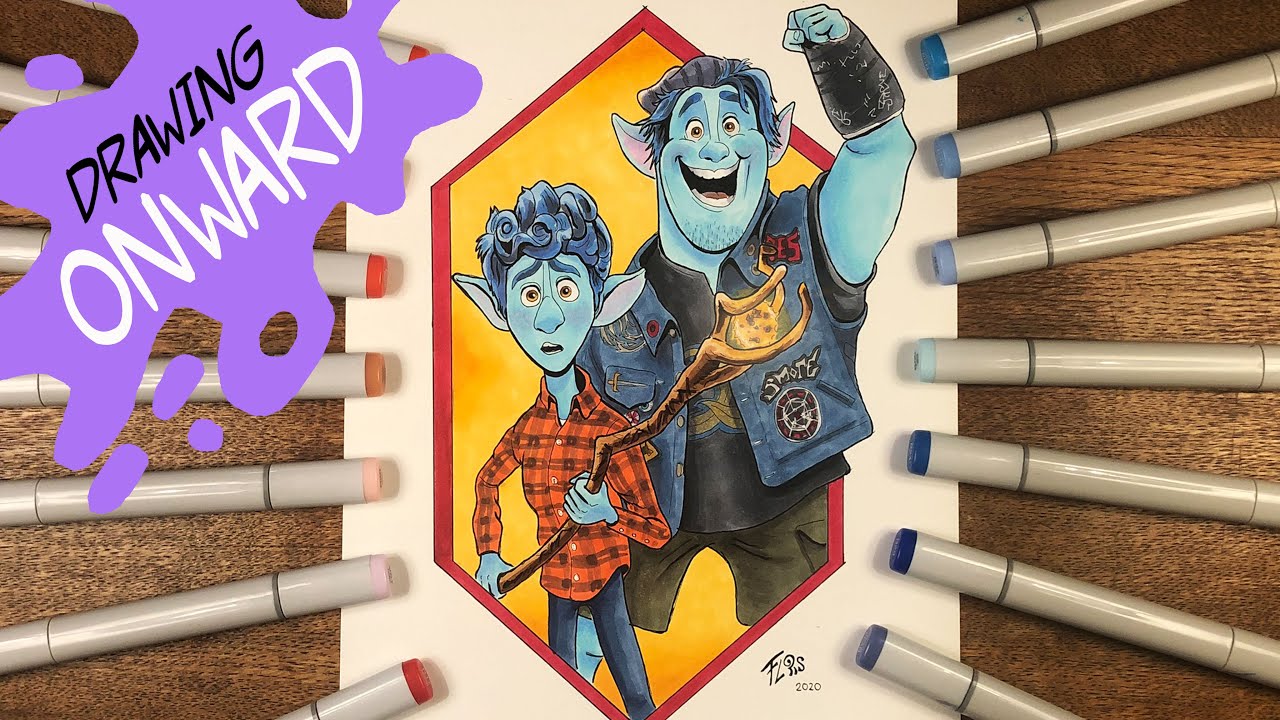 DRAWING ONWARD the new Disney Pixar movie in theaters ft Tom Holland | Onward Tekenen | Draw mania