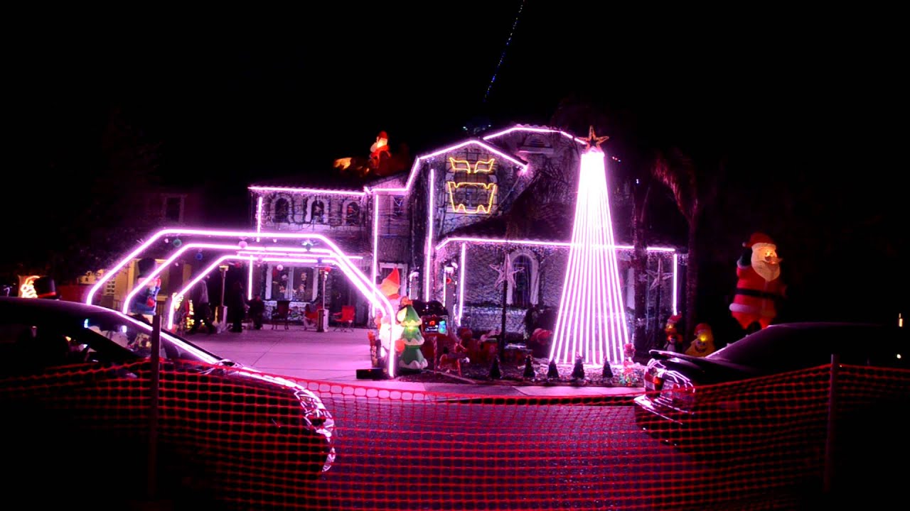 Christmas Lights in Queen Creek, AZ  2012..Gangnam Style and Christmas song..Loop of Lights