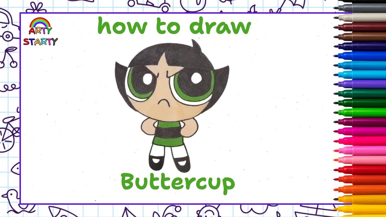 How To Draw Buttercup | The Powerpuff Girls | Artystarty