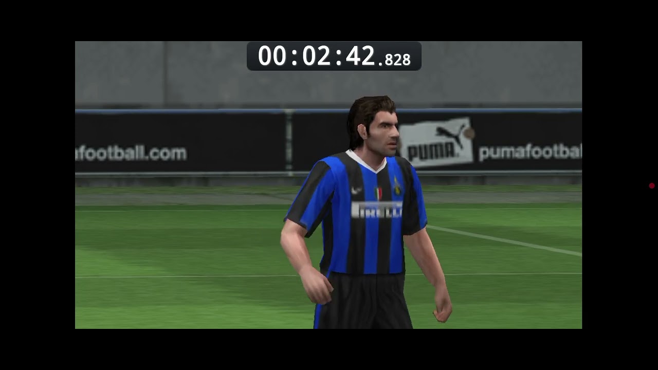 Speedrun de pes 2007, categoria copa Konami, tempo;5M,27S, time (inter de Milão).