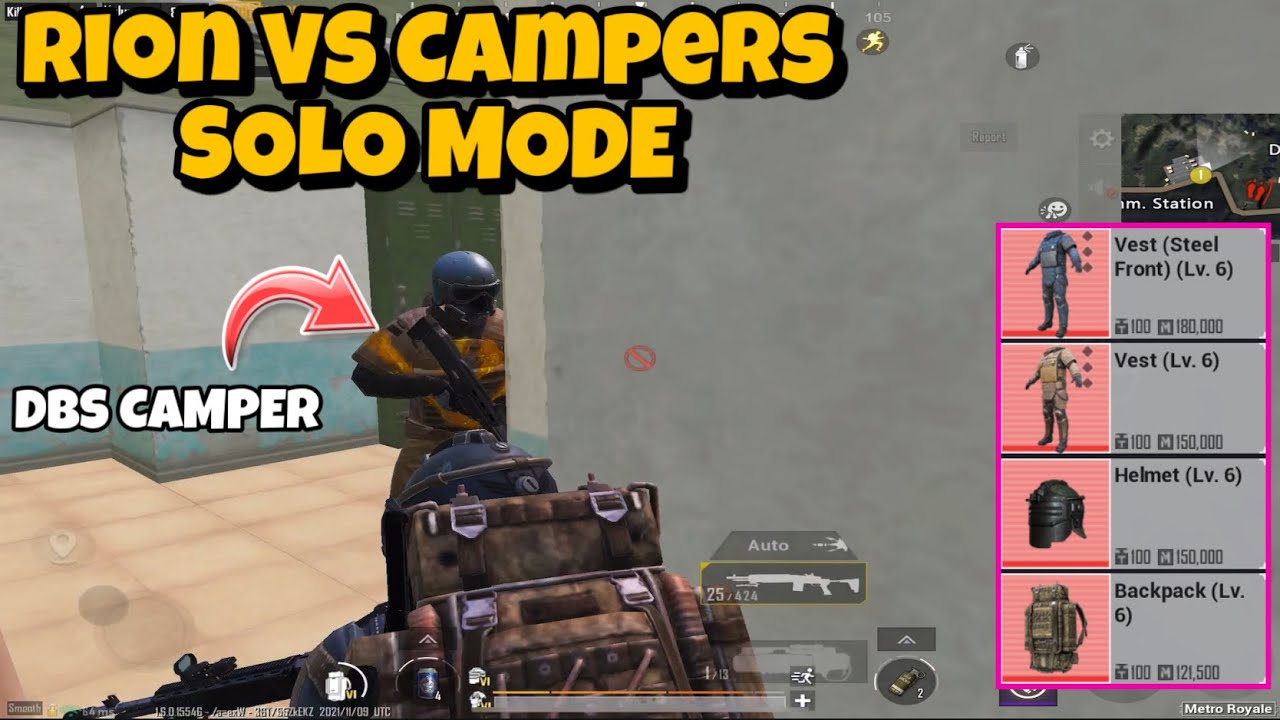 Metro Royale Rion VS Campers Again Solo Mode  / PUBG METRO ROYALE CHAPTER 4