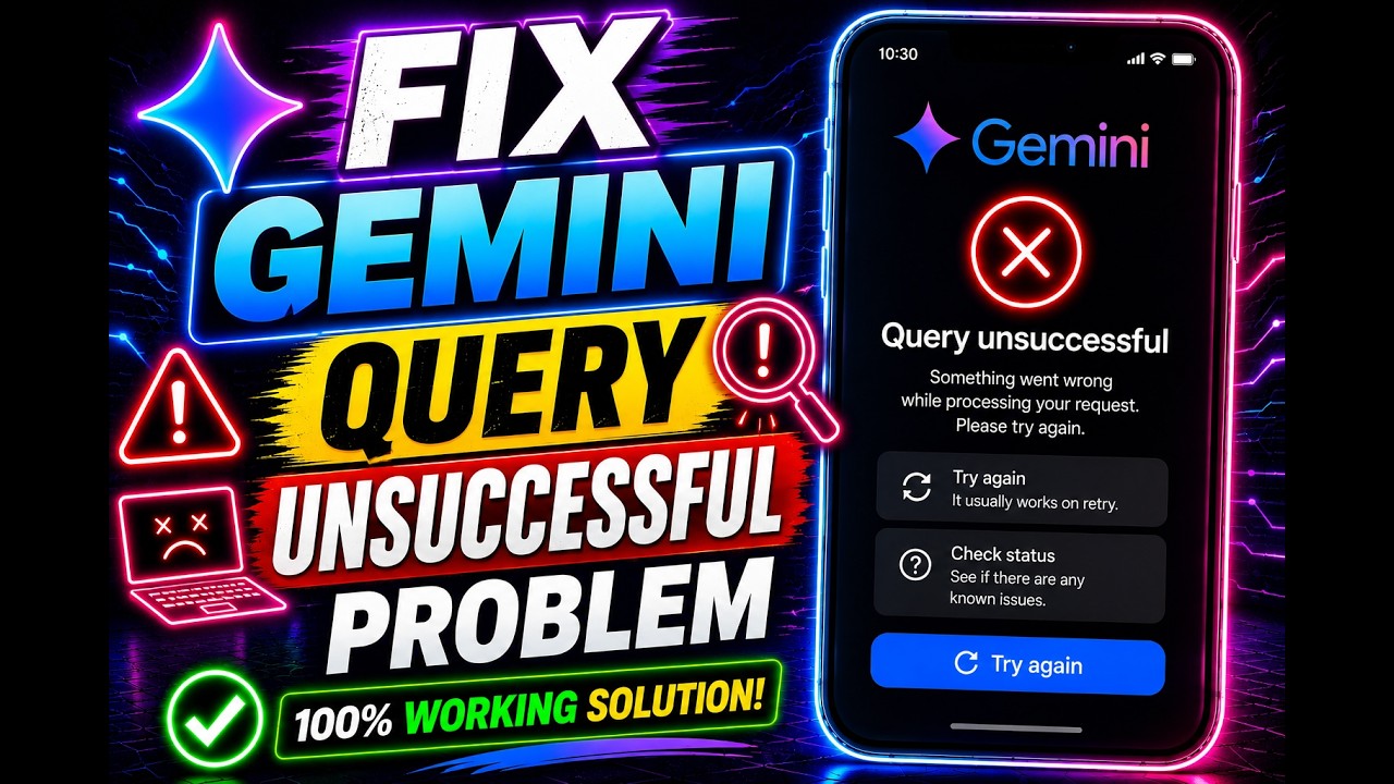 How to Fix Gemini Query Unsuccessful Problem (2026) | Gemini Error Fix