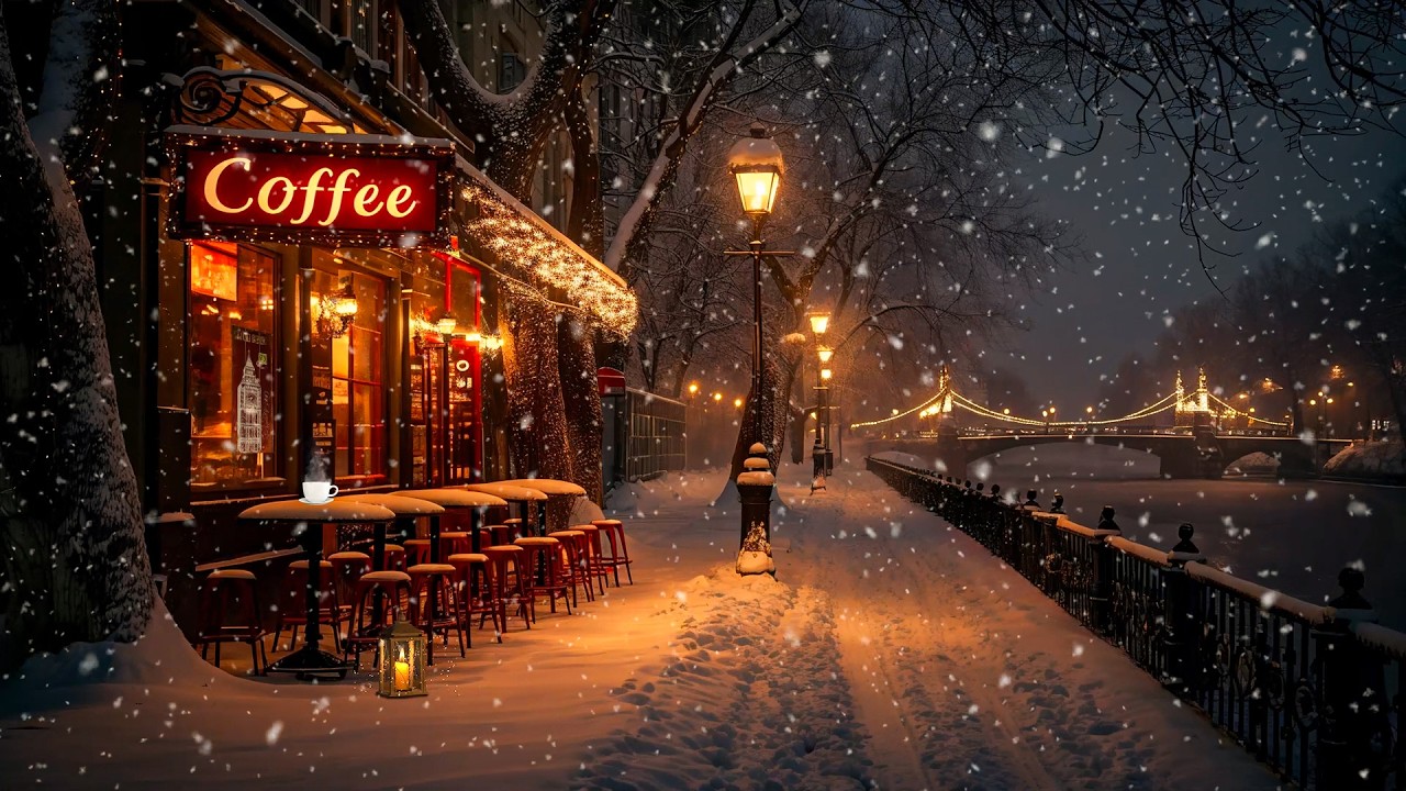 Tranquil Winter Night Café Ambience - Soulful and Rhythmic Jazz to Make You Feel at Ease