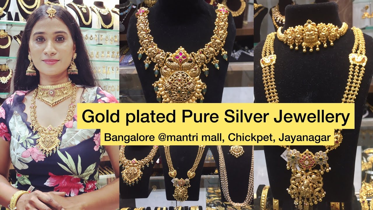 Pure silver designer jewellery with gold plated in Mantri mall, Chickpet, Jayanagar | Bangalore