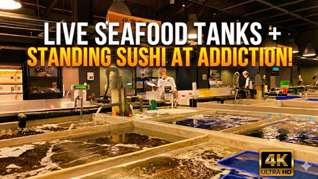 Live Seafood Tanks + Standing Sushi at ADDICTION!