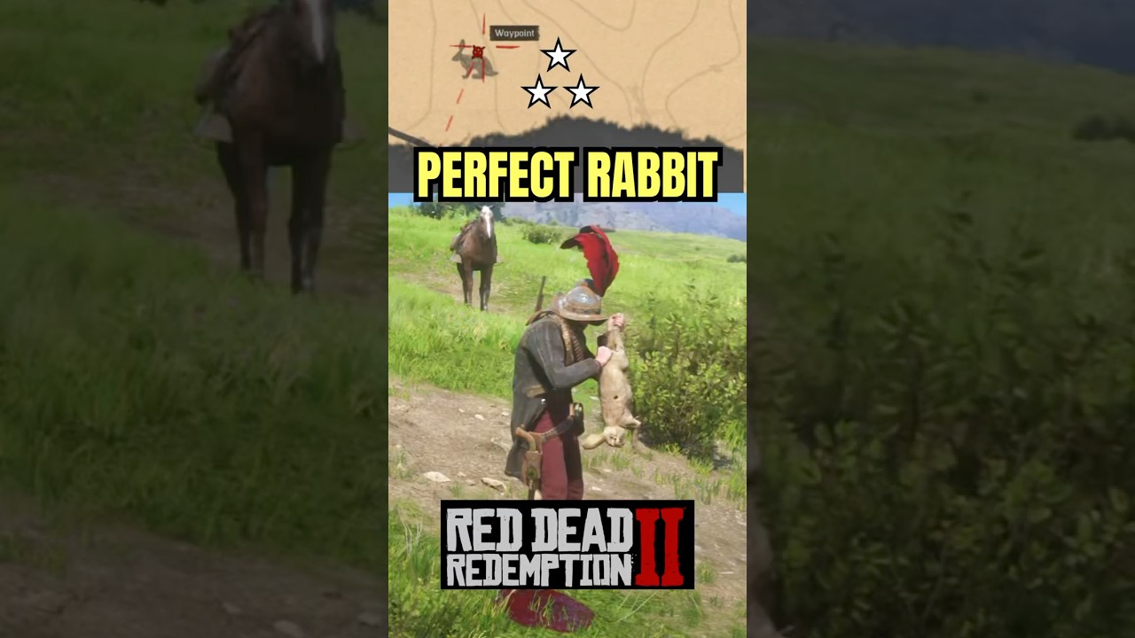 RDR2: Идеальная 3-звездочная охота на кролика | #gaming #reddeadredemption2 #rdr2 #gamingshorts