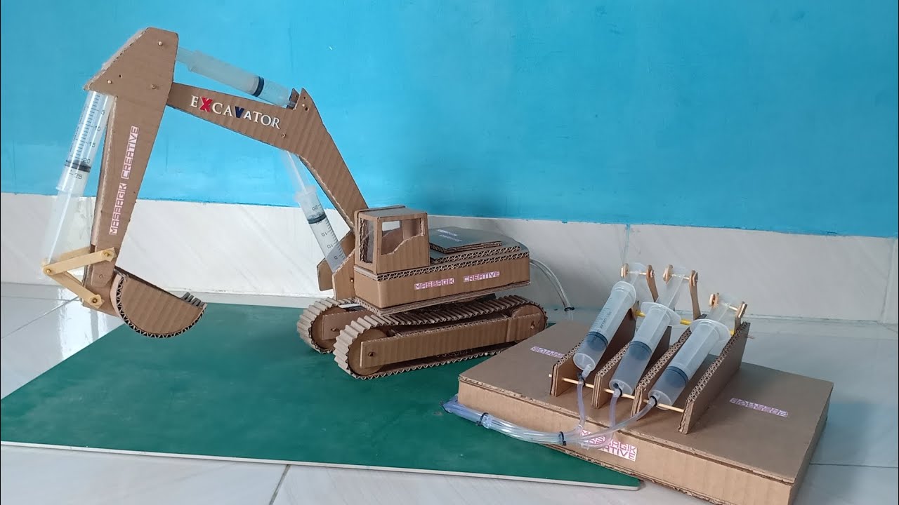 DIY Excavator JCB Hidrolik dari Kardus Bekas