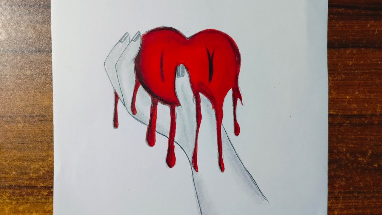 Hand with heart drawing step by step || Easy drawing idea for beginners || Easy drawing tutorial 