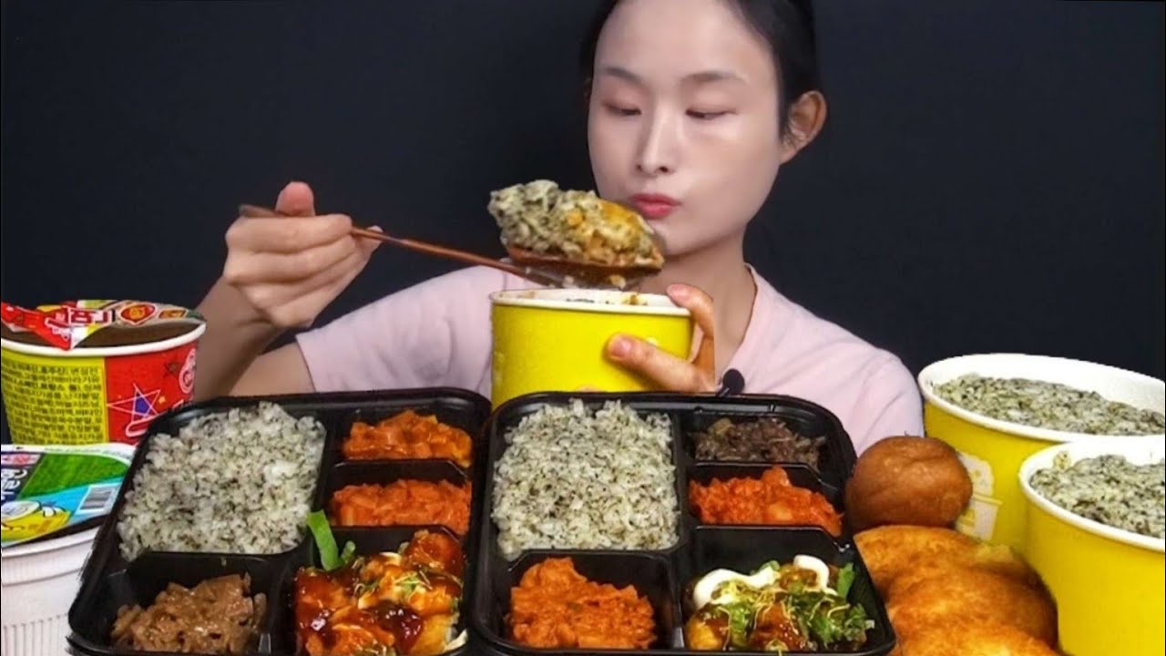 봉구스밥버거 몬스터봉구, 봉구킹, 고기봉구도시락 핫도그 치즈볼 컵라면 먹방