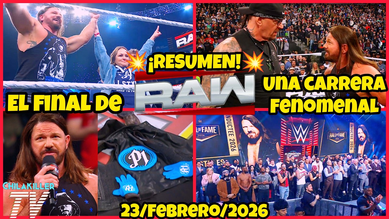 &iexcl;GRACIAS AJ STYLES! | WWE RAW | 23 Febrero 2026 | RESUMEN Y RESULTADOS
