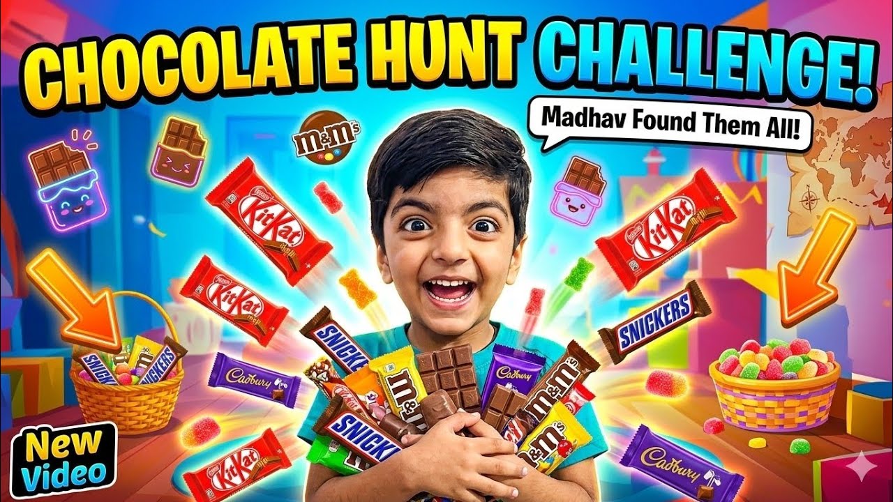 Chocolate Hunt Challenge 🍫 | Family Fun with Madhav#familyvlog 
