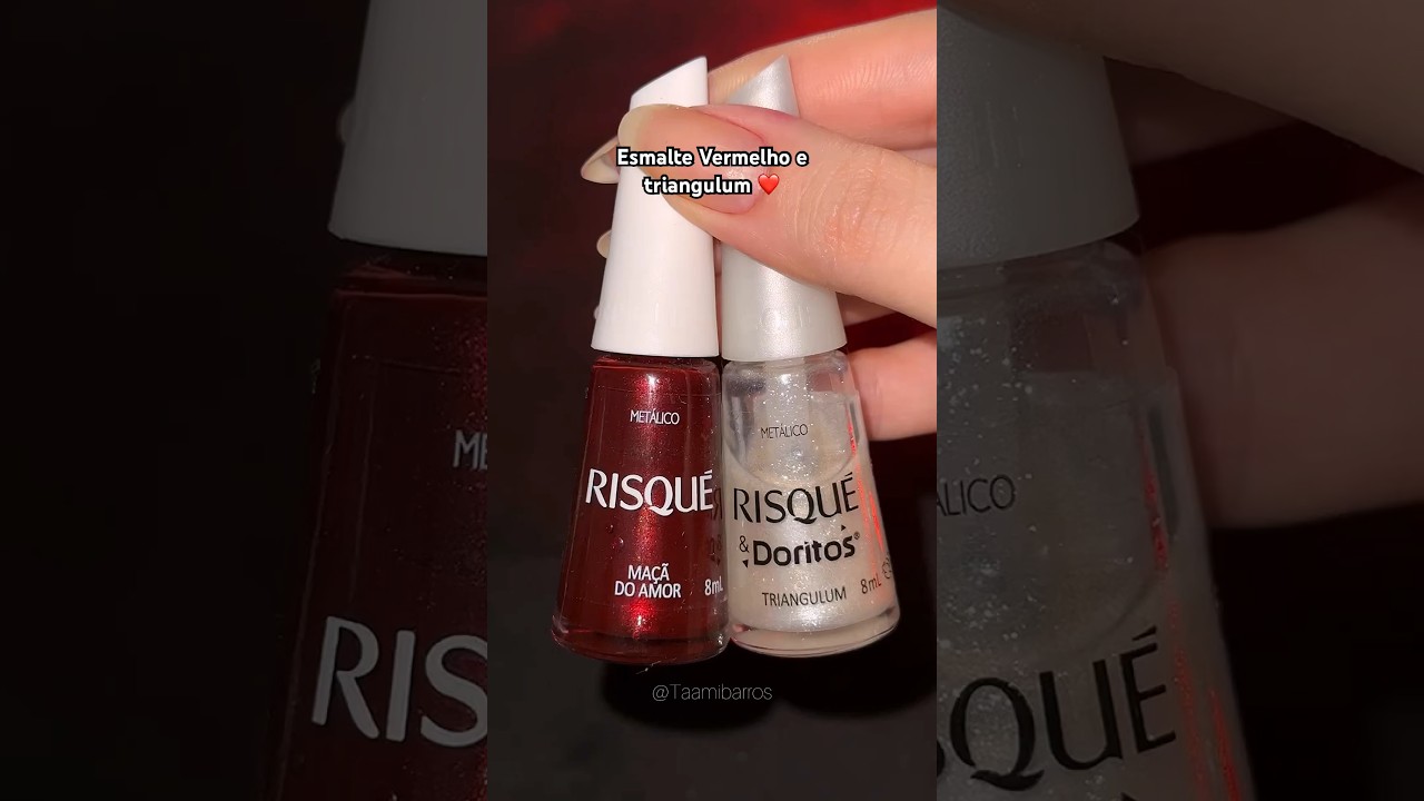 Esmalte vermelho e triangulum risqu&eacute; #shorts #nail #nails #unhasecores #nailart #unha #naildesign
