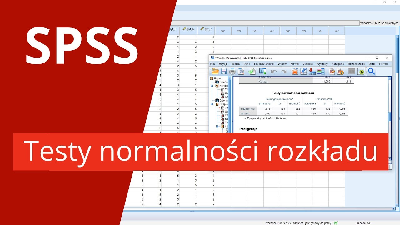 SPSS - jak sprawdzić czy rozkład jest normalny? Test Shapiro-Wilka i Kołmogorowa-Smirnowa