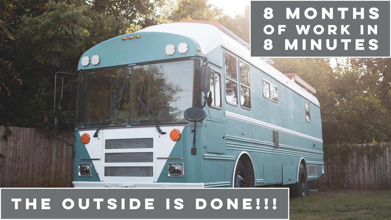 Completing the Outside of the Skoolie / INCREDIBLE Tiny Home Progress