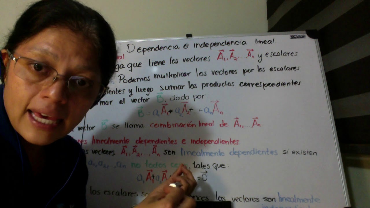 An&aacute;lisis vectorial. Dependencia lineal y demostraci&oacute;n
