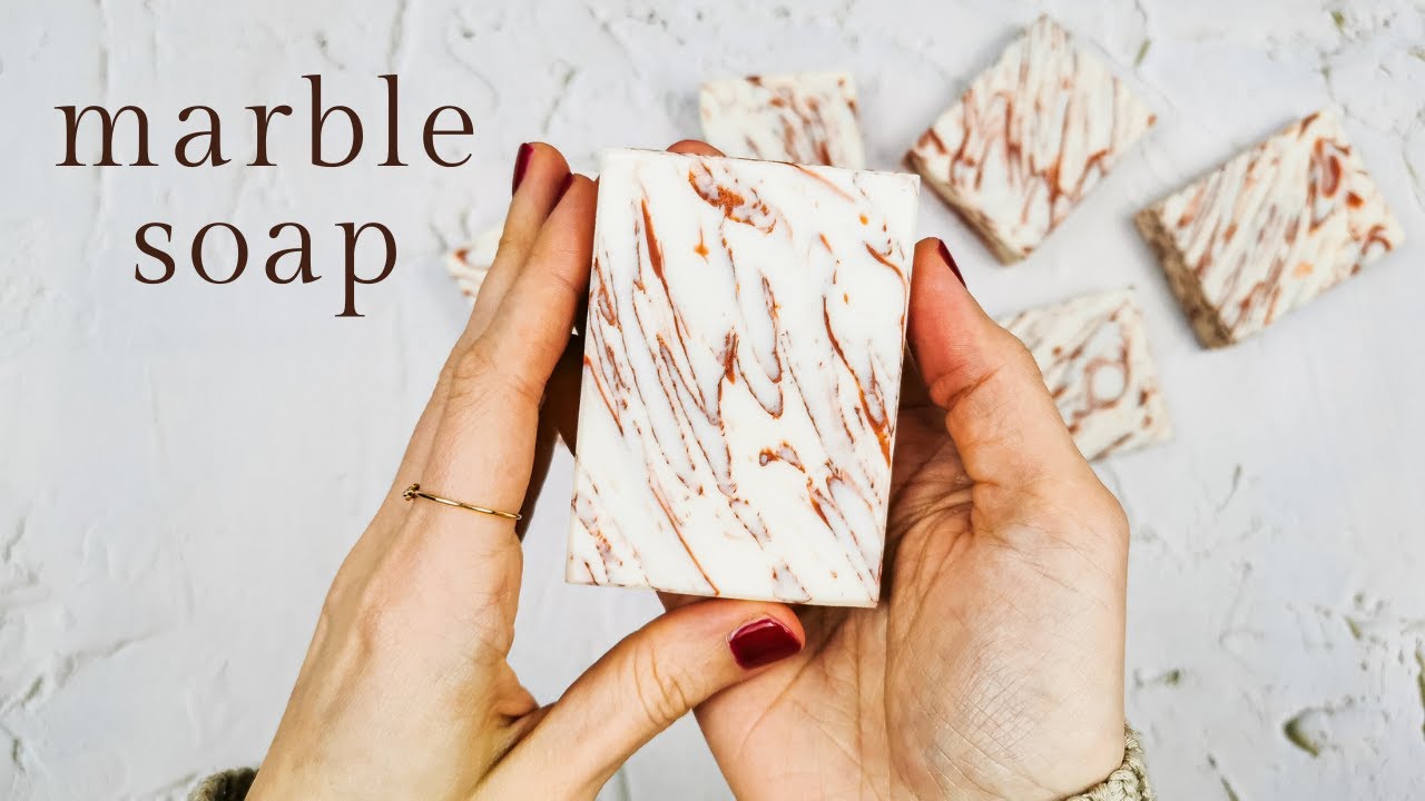 Copper marble soap - Cold process soap making