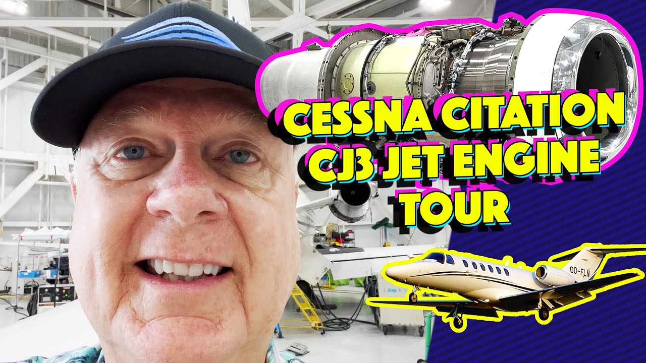 Экскурсия по двигателю Citation CJ3 Williams FJ44-3A в сервисном центре Cessna в Уичито, штат Канзас