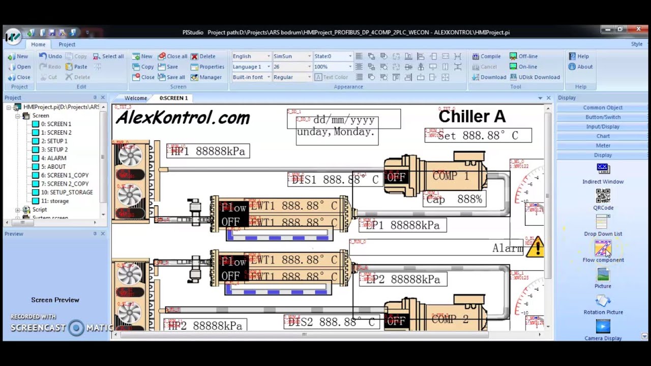 Wecon HMI PI series visualization flow component