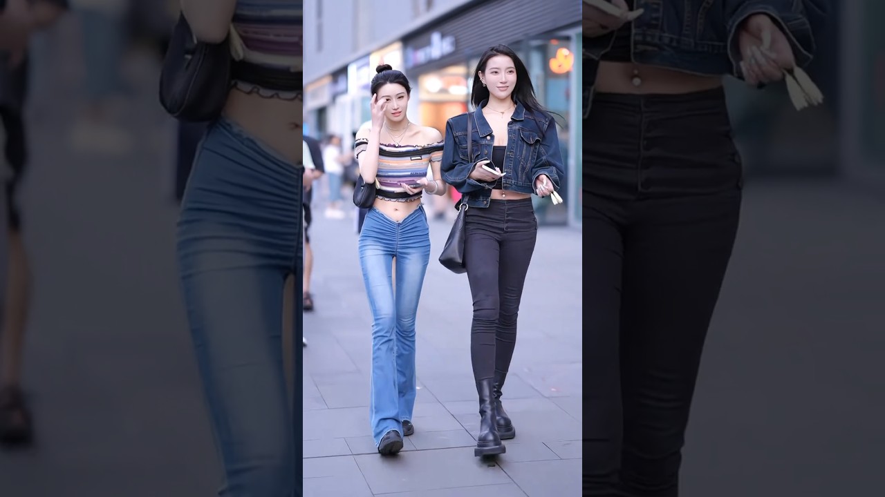 Pasiasty top i kurtka jeansowa idą razem w pasującej energii 💙✨ #stripedtopdenim #duostreetstyle