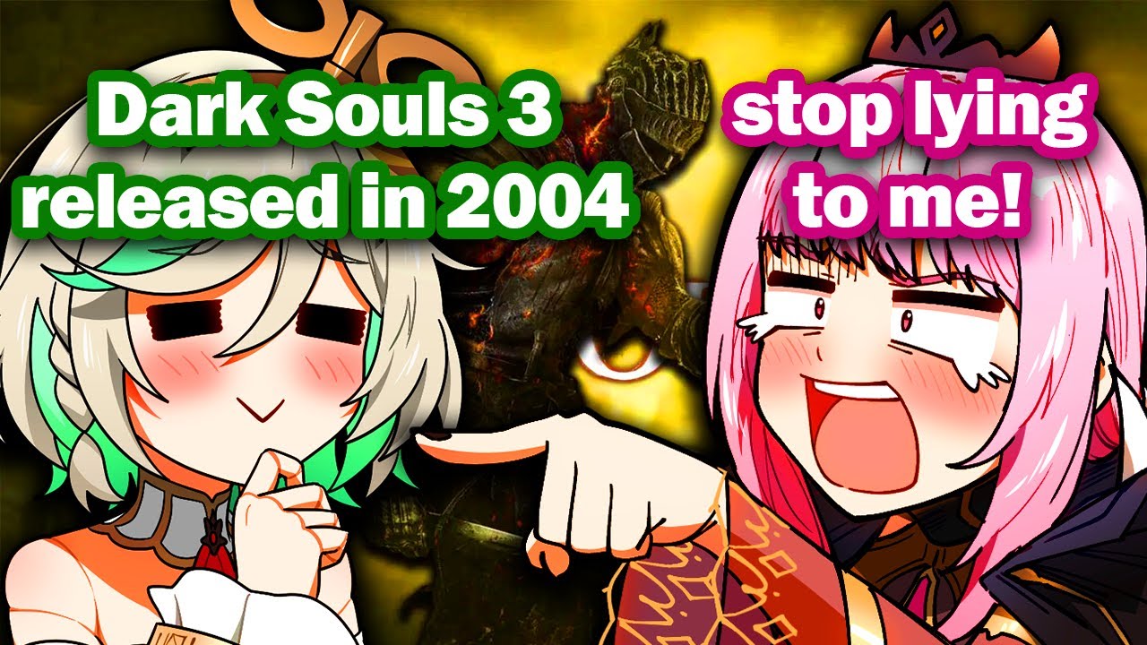 Ceci Gaslighting Calli into Believing Dark Souls 3 Came Out 20 Years Ago