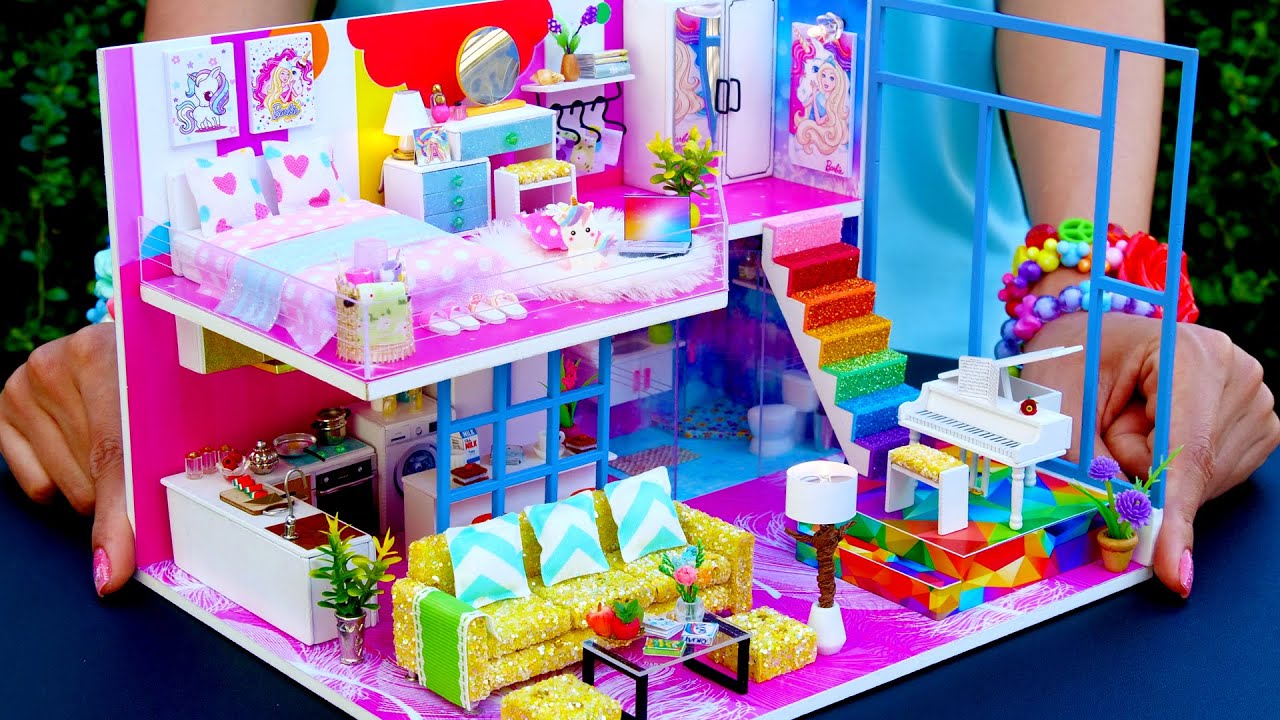 DIY Miniature Cardboard House #25 Bathroom, Kitchen, Bedroom, Living room for a Family