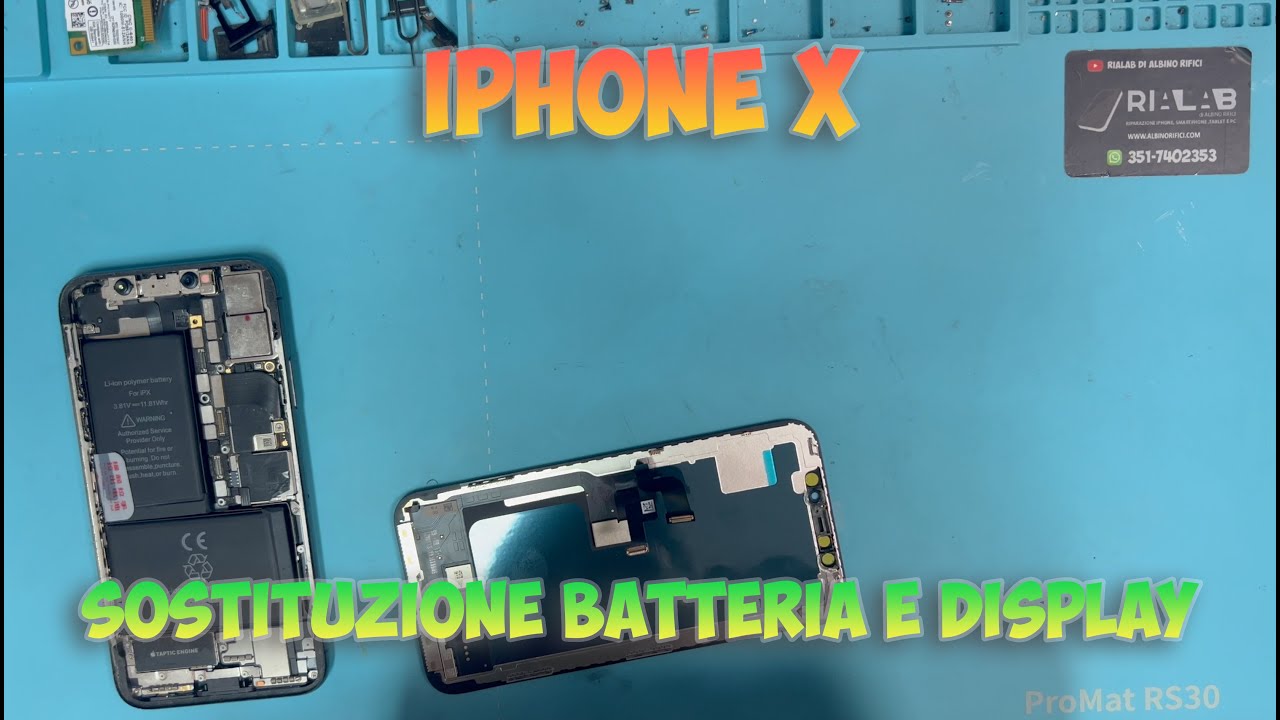 Sostituzione display e batteria iPhone X  nel 2025
