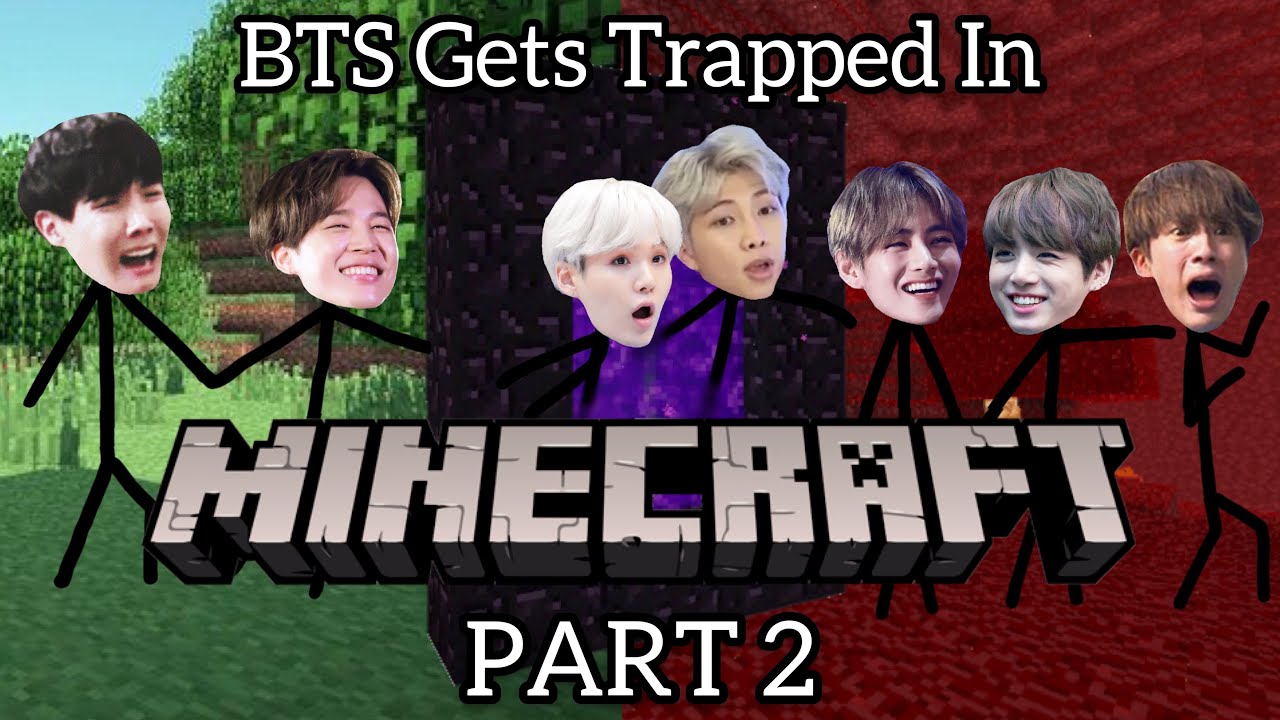BTS Stickman | BTS Gets Stuck Inside Minecraft Part 2!