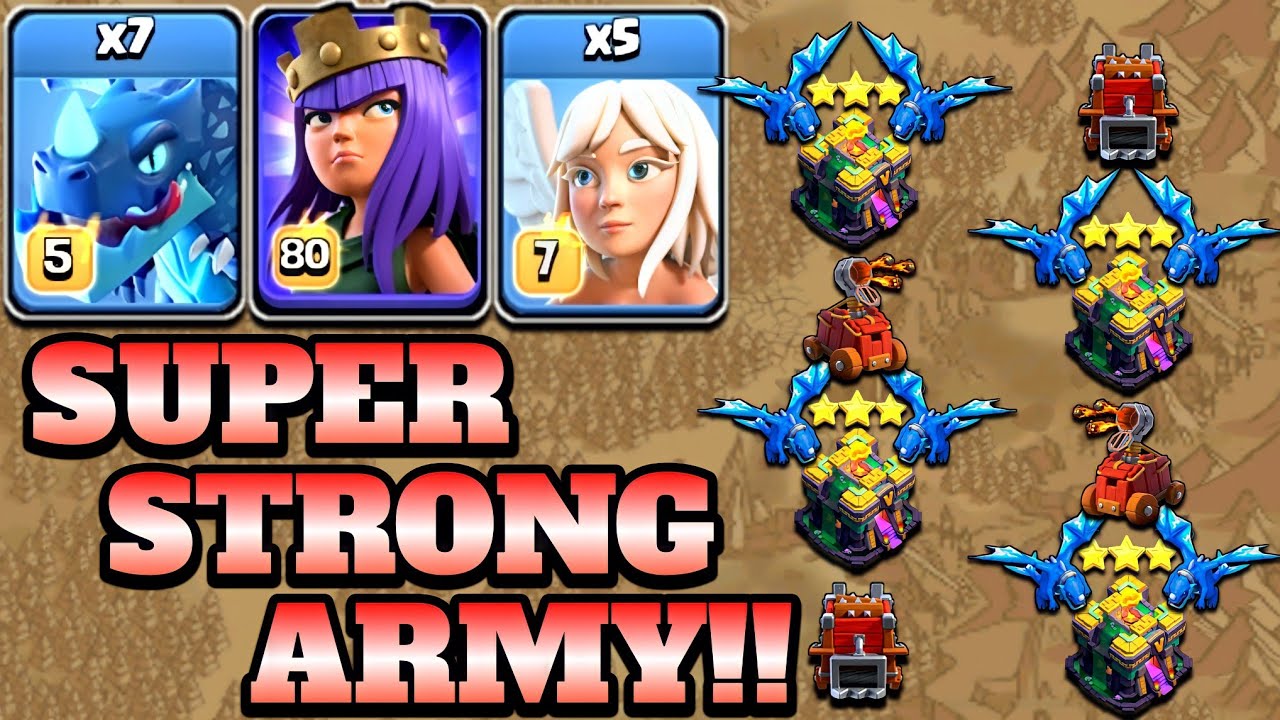 Queen Walk Electro Dragon Attacks Are Super Strong! 7E-Dragon + 5 Healer - Best Th14 Attack Strategy