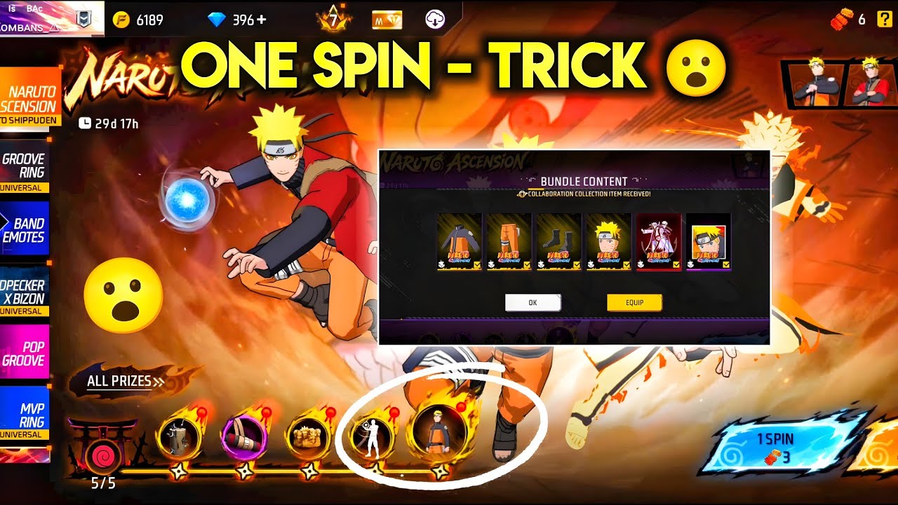 Naruto Bundle Event - One Spin Trick 🤯🥳| free fire new event | ff new event | new event free fire 