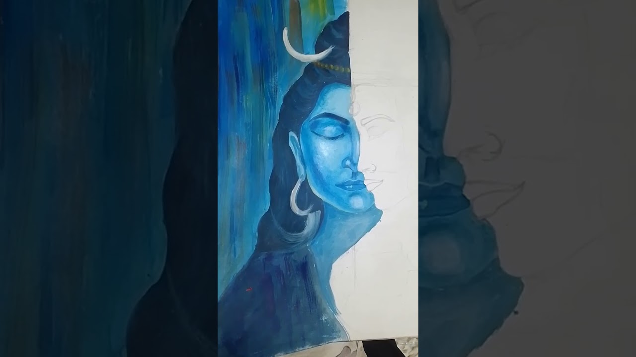 Shiv parwati 📿🙏Acrylic painting #art #drawing #youtube #longvideo 