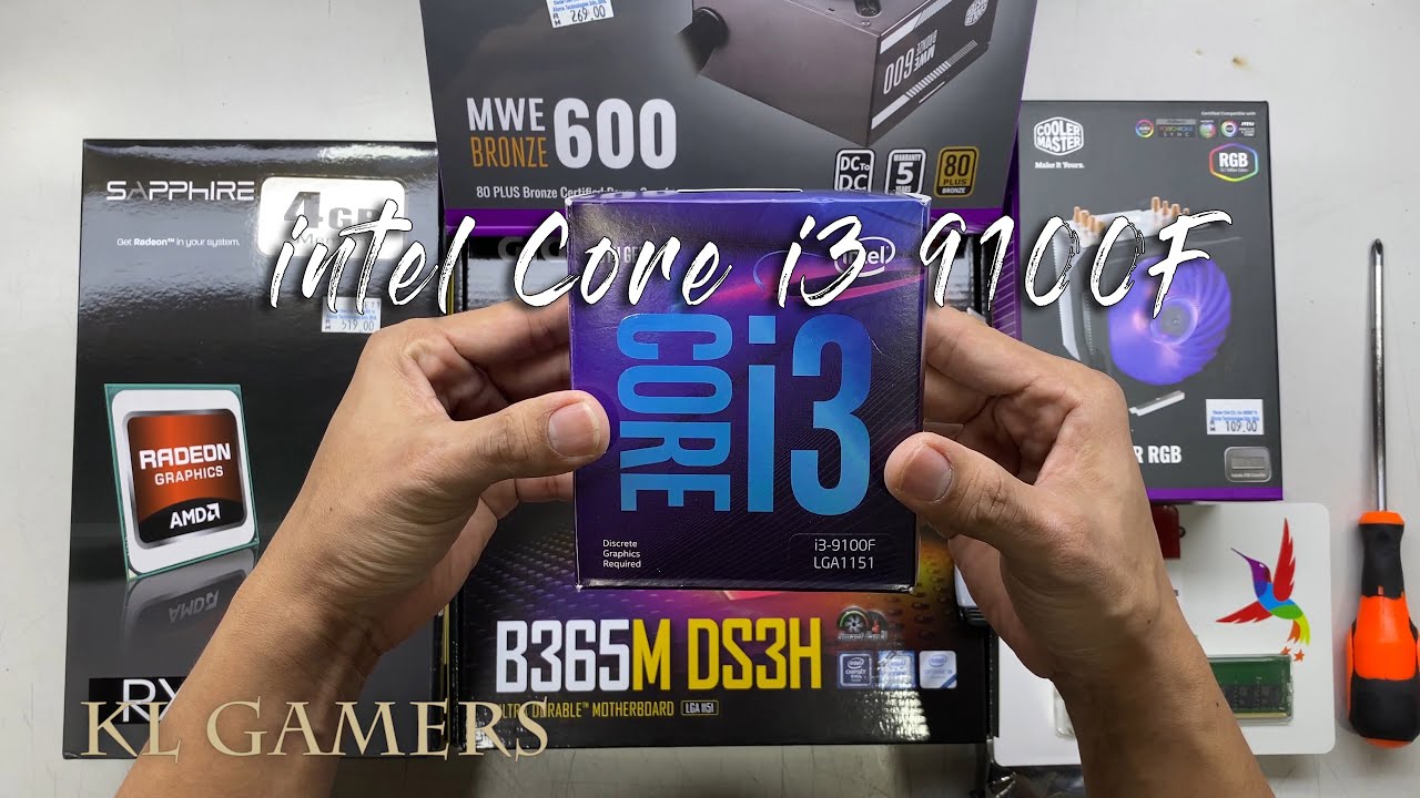 intel Core i3 9100F GIGABYTE B365M DS3H Sapphire RX 570 Hyper H410R RGB Gaming Rig Build