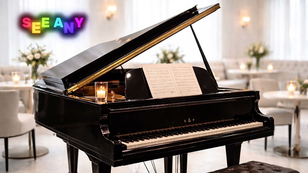 Soft jazz piano in lounge bar