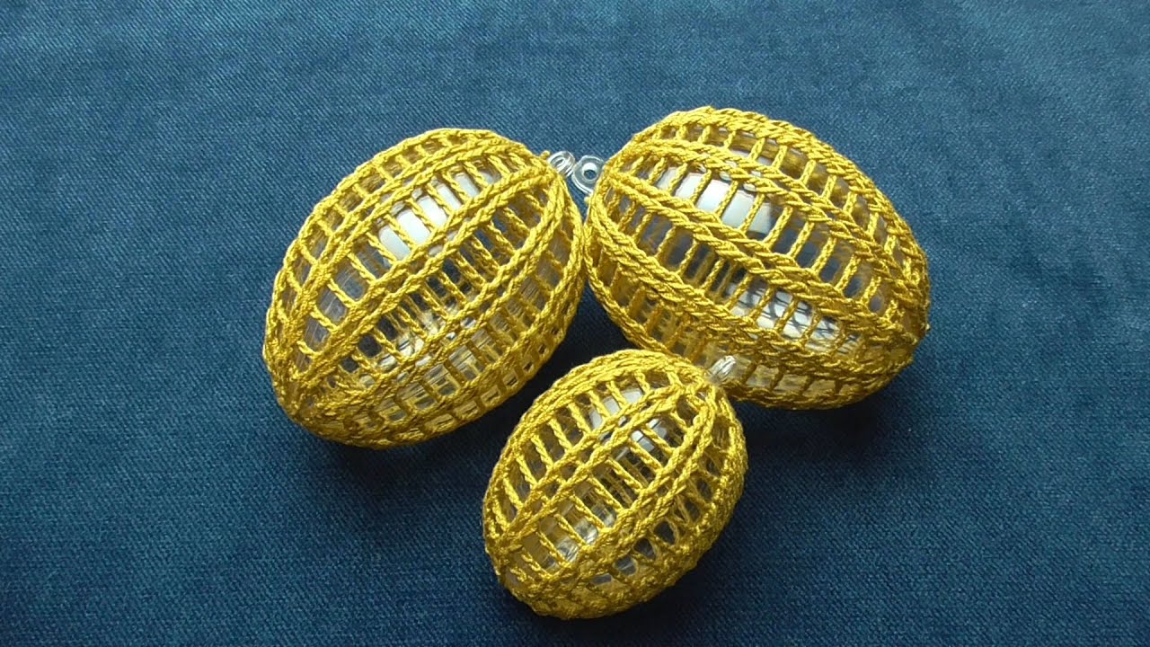 Pisanka na wypełnieniu plastikowym/akrylowym 8cm - Wzór 10 - Szydełko