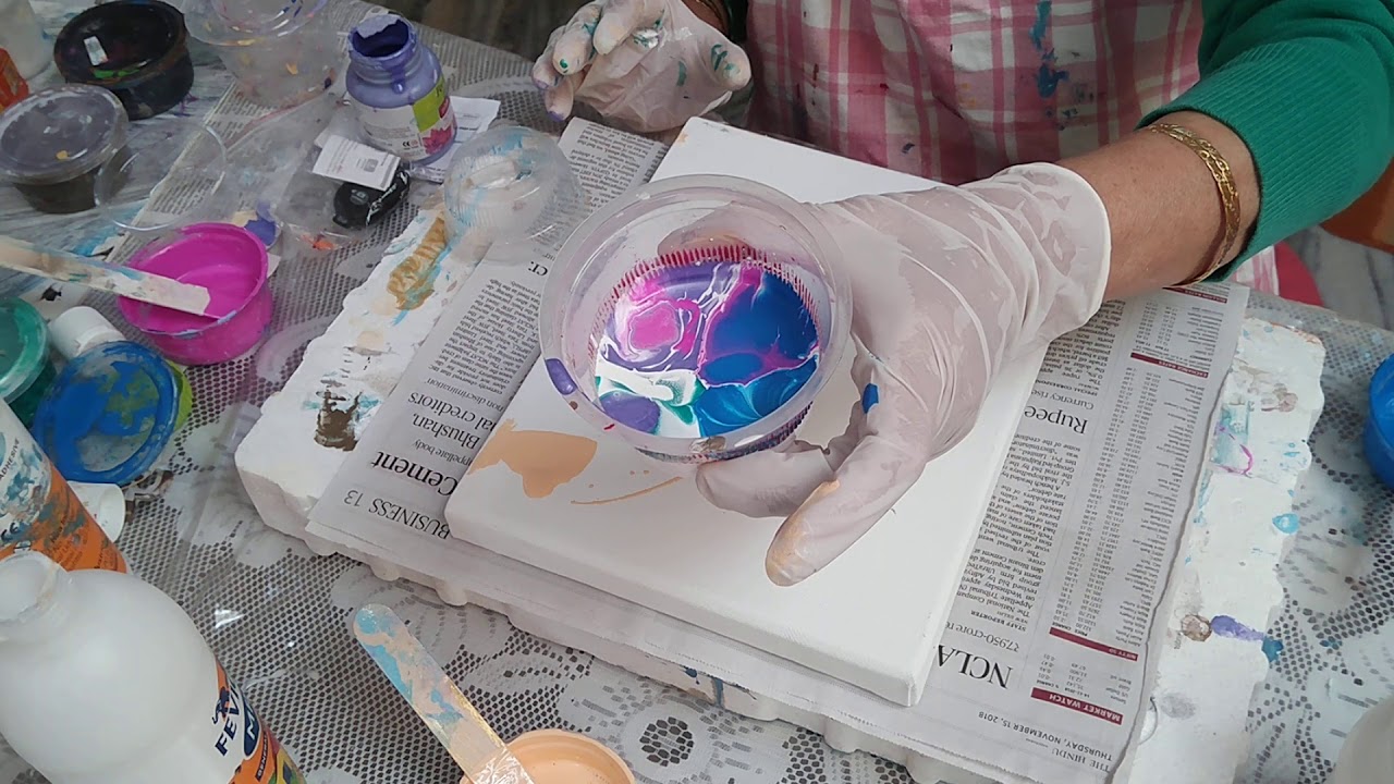 TUTORIAL ACRYLIC POUR PAINTING HINDI 001