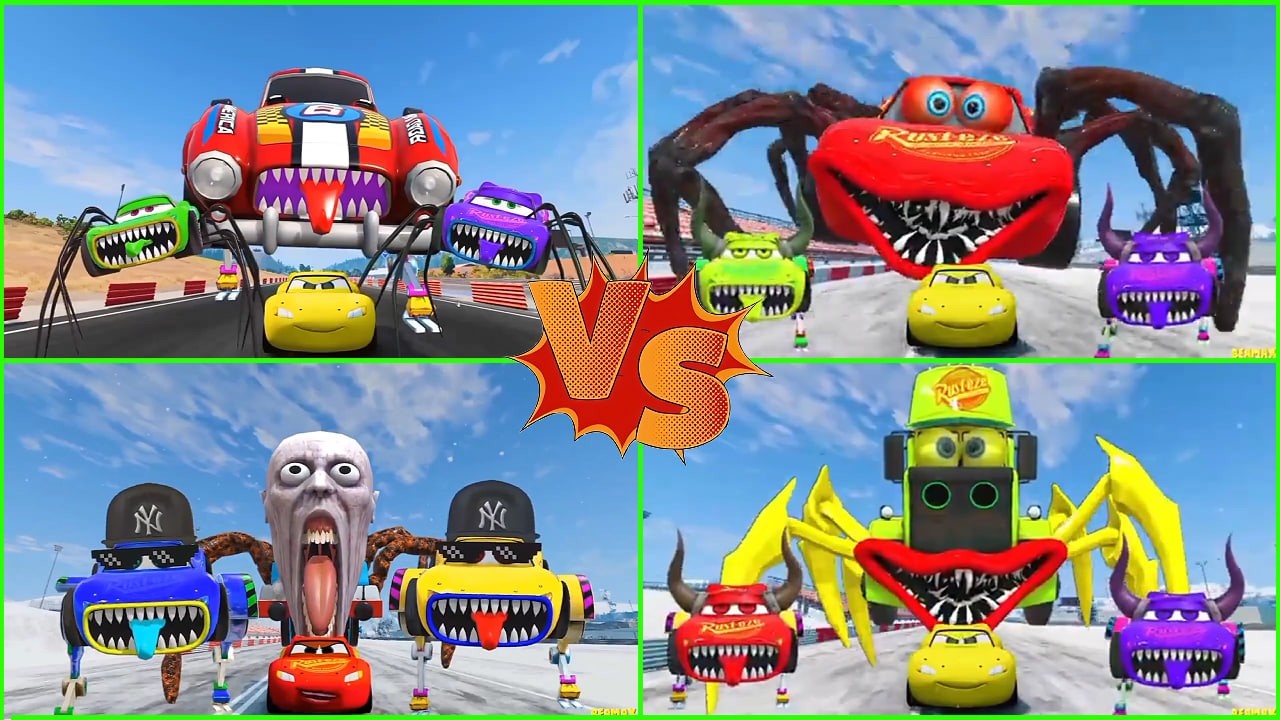 ULTIMATE CAR BATTLE! 🚗🔥 McQueen Eater vs Mega Monster Trucks | GTA 5 FIGHT