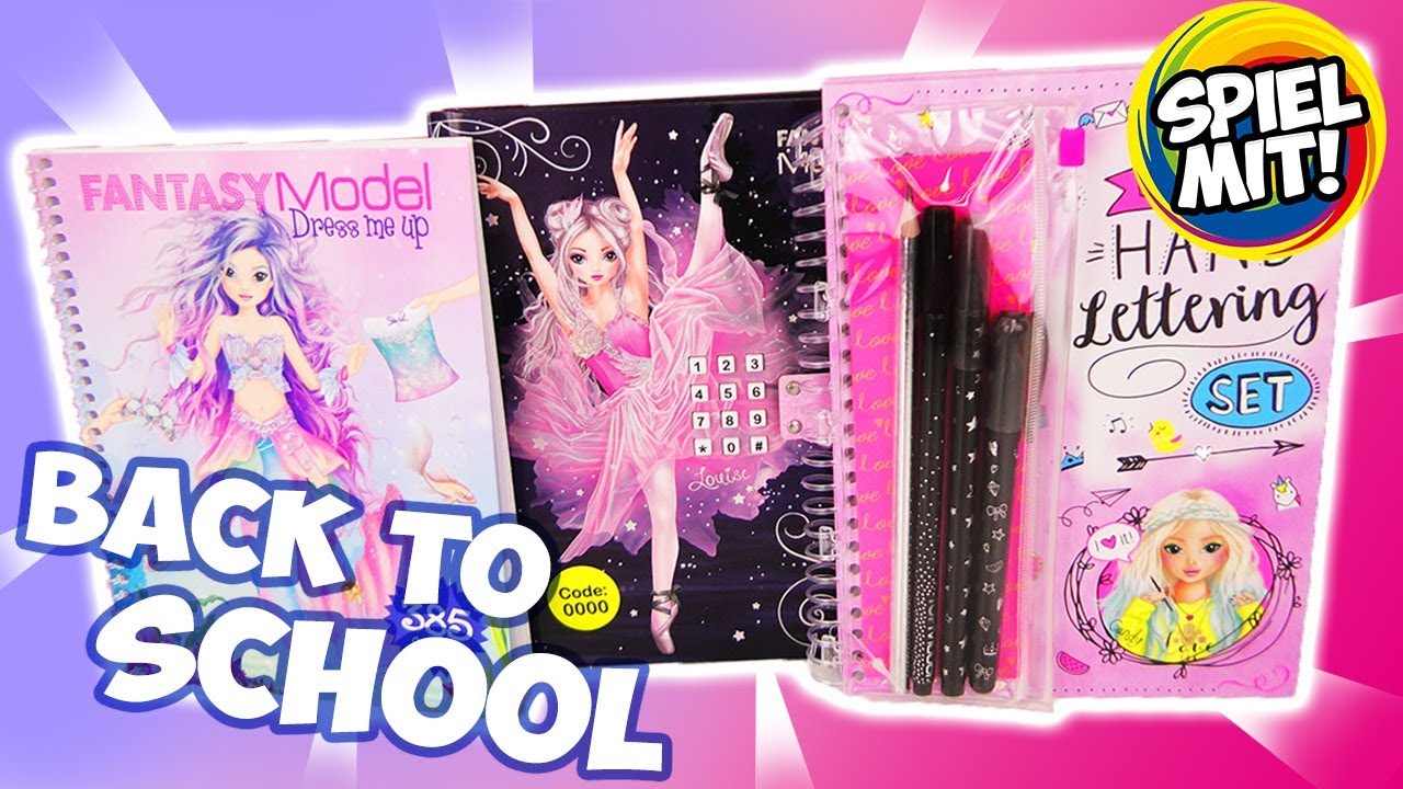 3 TOPMODEL & FANTASY MODEL Back to School Bücher DRESS ME UP Elektronisches Tagebuch Schreibschrift
