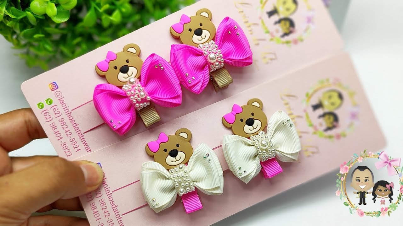 Mini parzinho Nível iniciantes 🎀 Laço cruzado com gravatinha e aplique emborrachado.