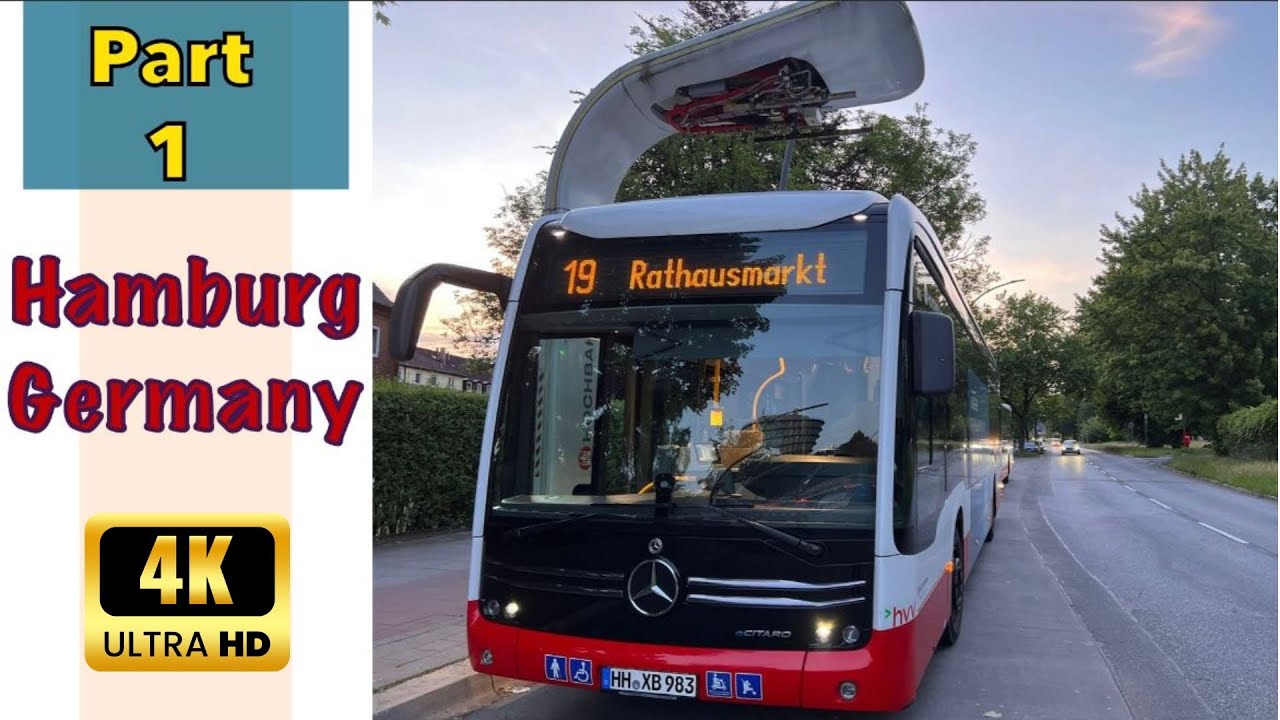 Hamburg GERMANY Bus Line 19 Wednesday evening 15.06.2022 Part 1 (4K)