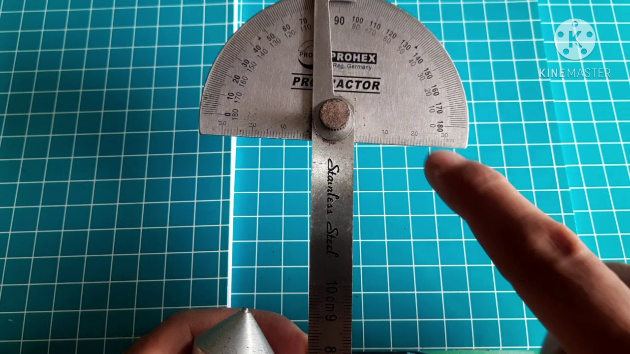 membaca busur bilah/bevel protaktor