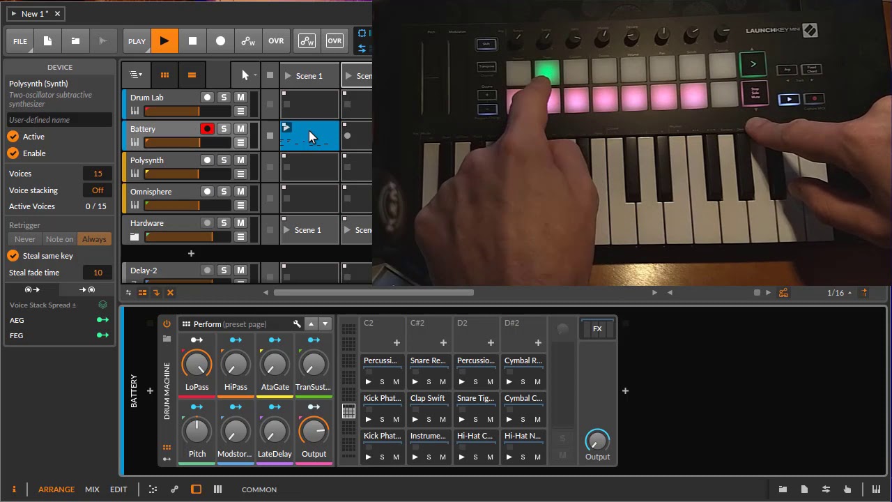 Using Novation Launchkey Mini Mk3 with Bitwig